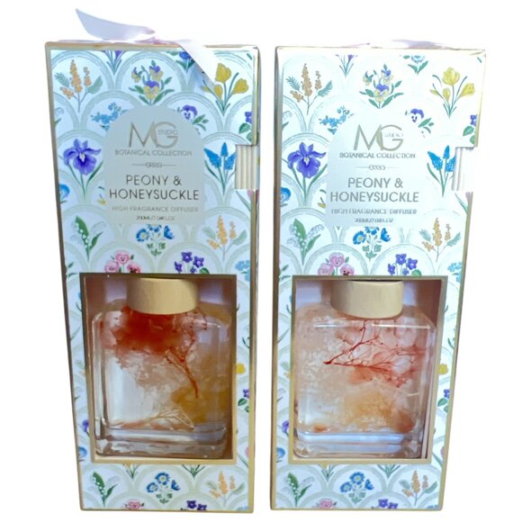 NEW MG Studio 2x Peony & Honeysuckle High Fragrance Reed Diffuser - 7.04 fl oz - Picture 1 of 2
